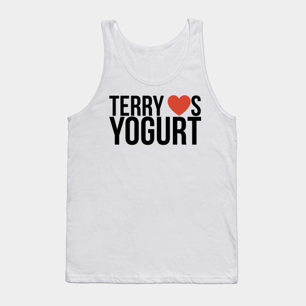 Terry Loves Yogurt (Black) Tank Top by brendalee